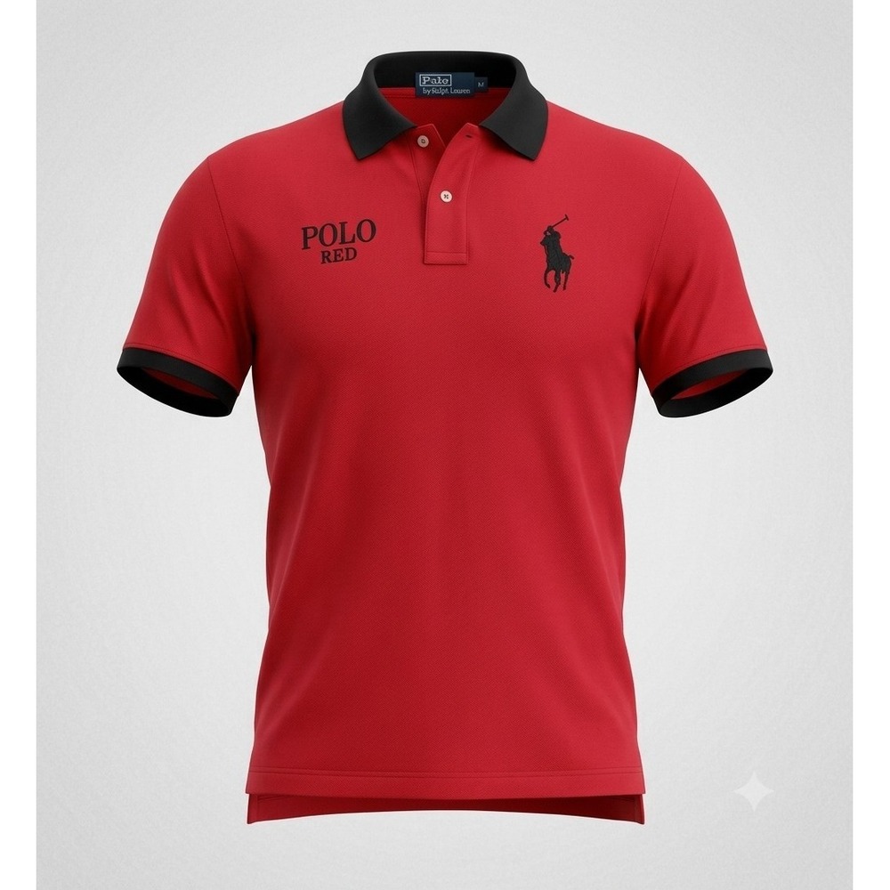 Polo Ralph Lauren Men's Polo Red Big Pony Short Sleeve Polo Shirt. Size M